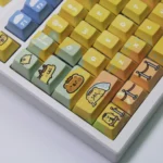 Detailed gallery views of the whimsical BearisBug PBT dye-sub keycaps set, showcasing the charming creature motif from various angles with vibrant, soft design.
