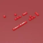 Multiple angles of premium Biohazard PBT Dye-Sub Supplement Keycaps Set, showcasing striking red and yellow toxic waste motifs on a dark base.