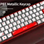 Blood Rose Keycaps Set from a refined angle, showcasing the unique shimmering gothic pearlescent metallic finish and dark romantic aesthetic.