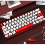 This Blood Rose Keycaps Set variant showcases a shimmering gothic pearlescent metallic finish in a small, elegant set, evoking dark romance.