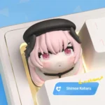 Exclusive vibrant chibi Shimoe Koharu Blue Archive artisan keycap, a playful game-inspired charm for your keyboard.
