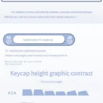 Exquisite blue butterfly keycap set featuring an ethereal rose shadow design on the KDA profile, a dreamlike and intricate artistic accessory.