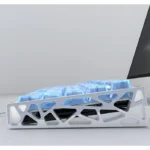 Premium blue forged carbon PC keycaps set, showcasing exclusive texture and crisp top-printed legends. This modern, sleek design elevates any custom keyboard.