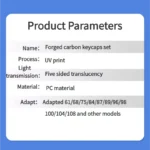 Detailed of Exclusive blue forged carbon keycaps set, showcasing its dynamic texture, sleek modern design, and crisp side-printed legends for a premium aesthetic.