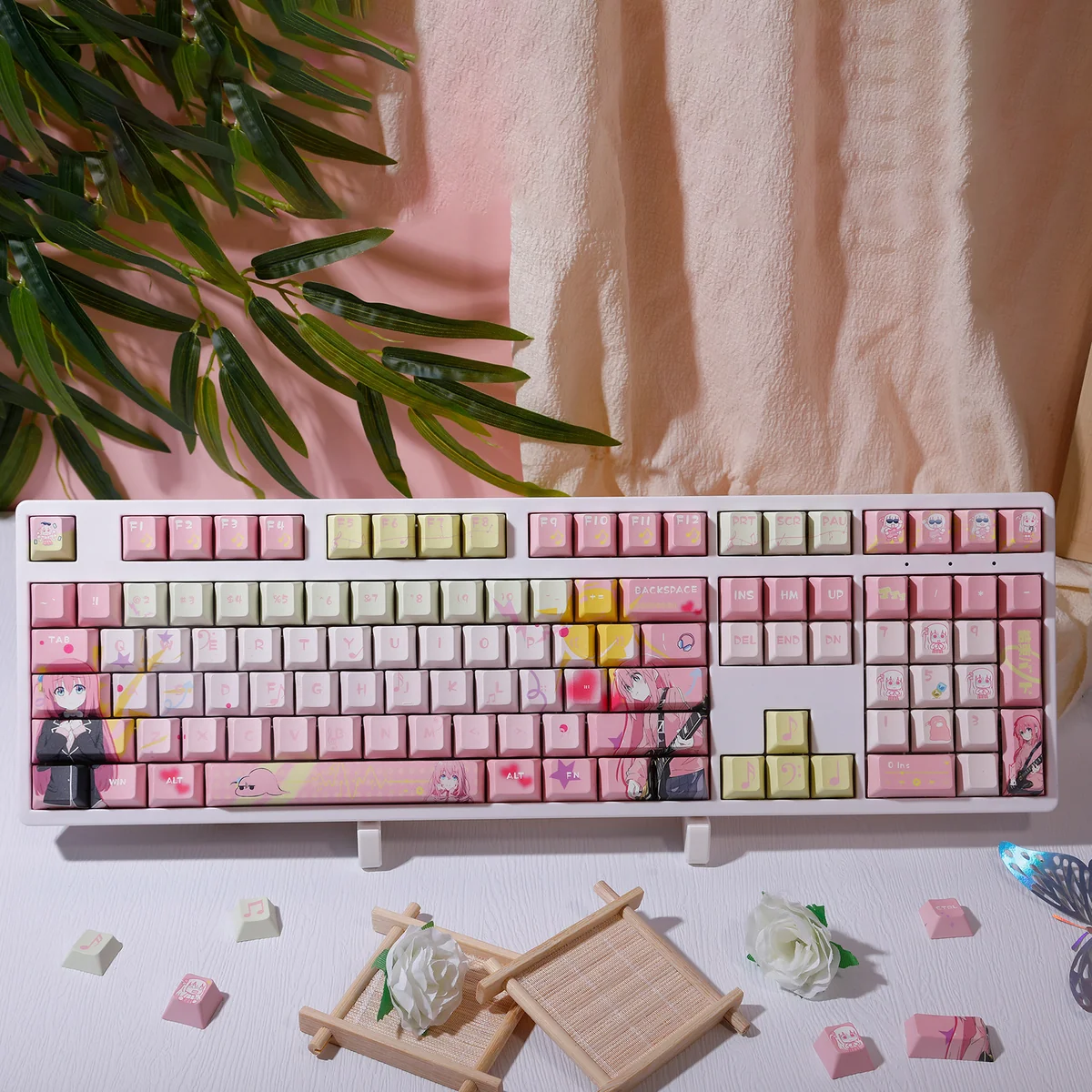 Official Bocchi the Rock! Hitori Gotoh keycap set featuring vibrant anime art for a playful, premium keyboard aesthetic.