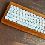 British Impression Series Keycap Set with unique purple-blue gradient, shown from multiple angles, highlighting its minimalist, sophisticated design.