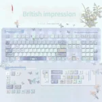 Close-up of British Impression Series Keycap Set, an opaque small full set for a sophisticated, minimalist desk setup.