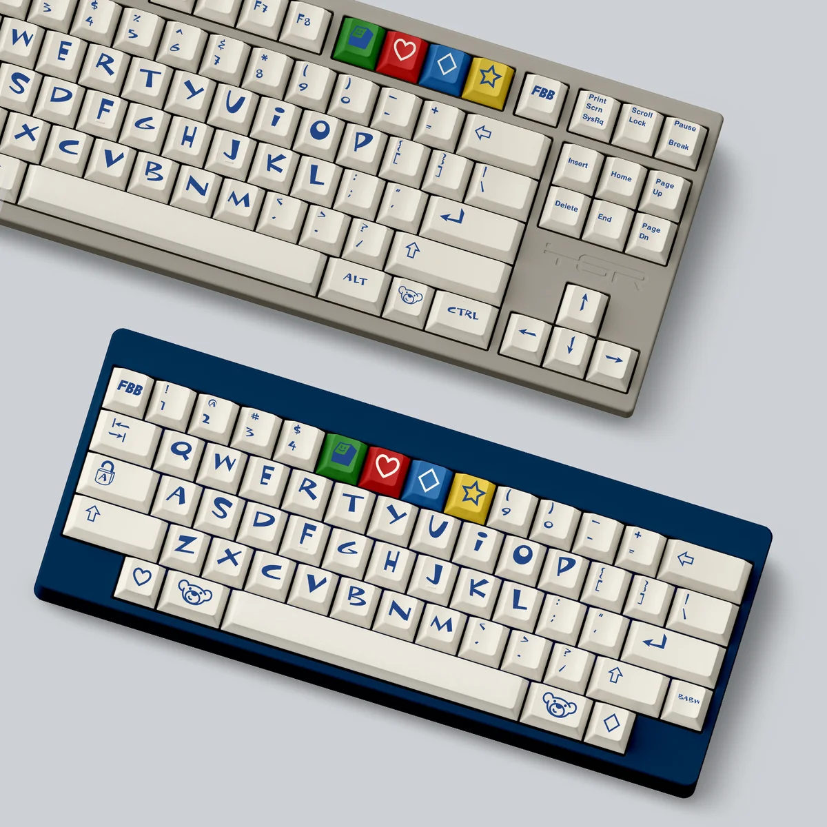 Main image of the playful Build-A-Bear PBT Keycaps Set, a nostalgic dye-sub set featuring whimsical pastel teddy bear designs and retro charm.