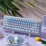 Adorable Cat Cake PBT Dye-Sub keycap set showcased from various delightful angles, featuring whimsical pastel cat and cake designs.