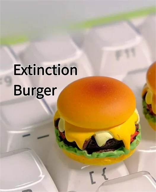 Whimsical Cheese Burger Keycap is more than just an accessory, which showcasing fast food lover for the multiple angles of the burger angles.