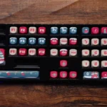 Whimsical Christmas PBT keycaps set SO profile set, showcasing vibrant dye-sublimated festive characters and snowy scenes from various angles.