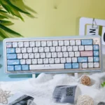 Cinnamoroll PBT Keycaps Set featuring whimsical Cinnamoroll designs in soft hues, crafted from durable, smooth PBT material.