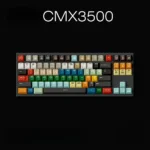 A gallery of Timeless CMX 3500 retro PBT dye-sub keycaps set from multiple angles, highlighting their classic industrial design and sophisticated muted.