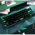 Small set of Cthulhu keycaps set, featuring a dark, ancient, pearlescent metallic finish, optimized for magnetic switch keyboards.