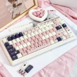 Cupid The Poetry Elegant PBT Keycap Set displaying its romantic, classical aesthetic with delicate legends and a premium, muted color palette.