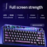 Cyber Star AMG65 Smart Screen Mechanical Keyboard gallery showcasing its interactive display, customizable artistic themes, and premium design from various angles.