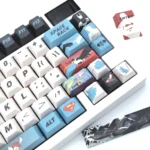Artistic gallery view of the handcrafted Superman-Batman DC Comics keycap set, revealing its exclusive details and superhero artistry from all sides.