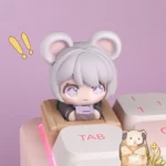 Multiple angles of the playful Delta Force keycap, an exclusive tactical Hackclaw mouse artisan, showcasing its charming details and miniature desk companion design.