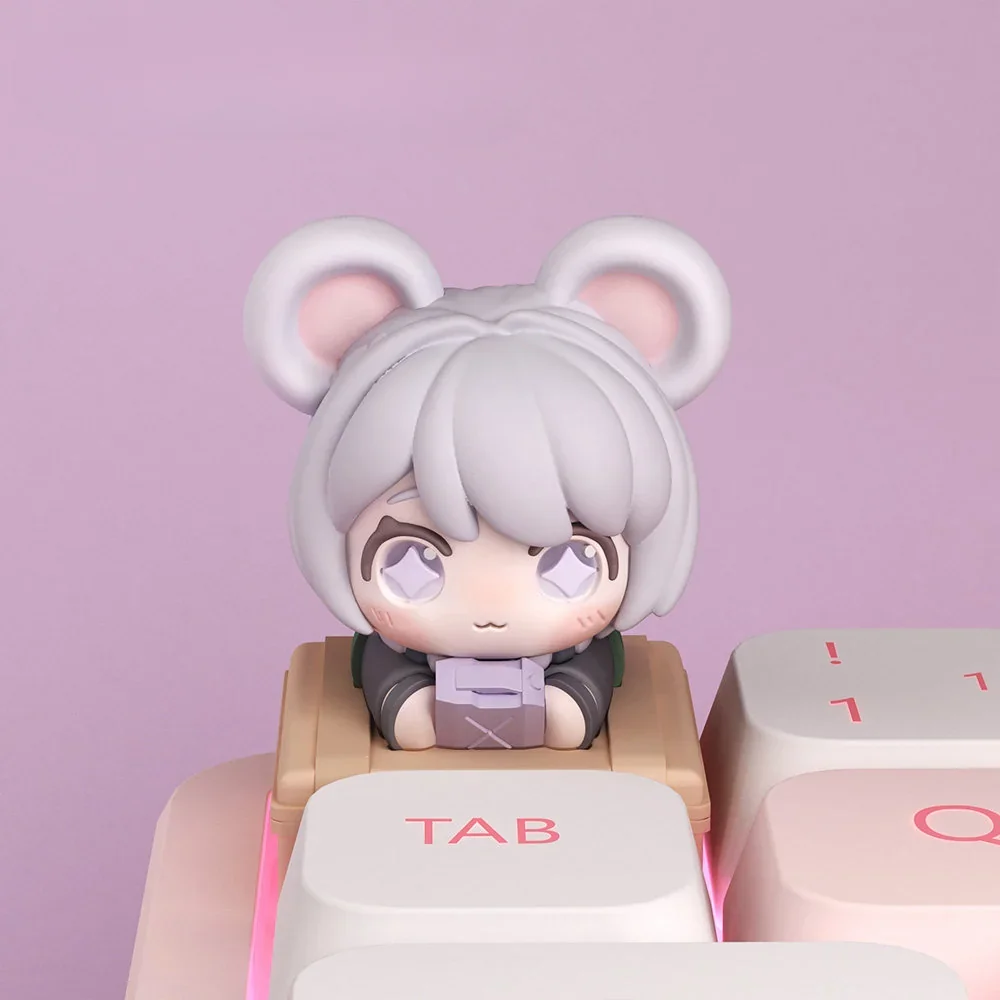 Playful Delta Force Keycap showcasing an exclusive, detailed tactical mouse artisan, a charming miniature desk companion.