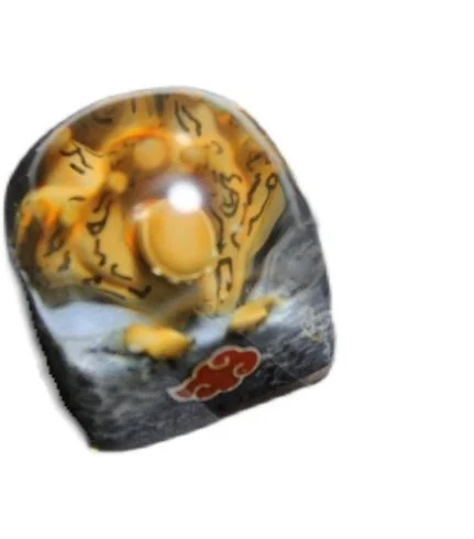 Multiple views of the exclusive handcrafted Naruto Demonic Statue of the Outer Path artisan keycap, showcasing its dark, formidable, and intricately sculpted resin details.