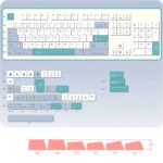 Designer 143-key PBT dye-sublimated keycap set, showcasing a modern minimalist aesthetic with crisp, durable legends for a premium user experience.