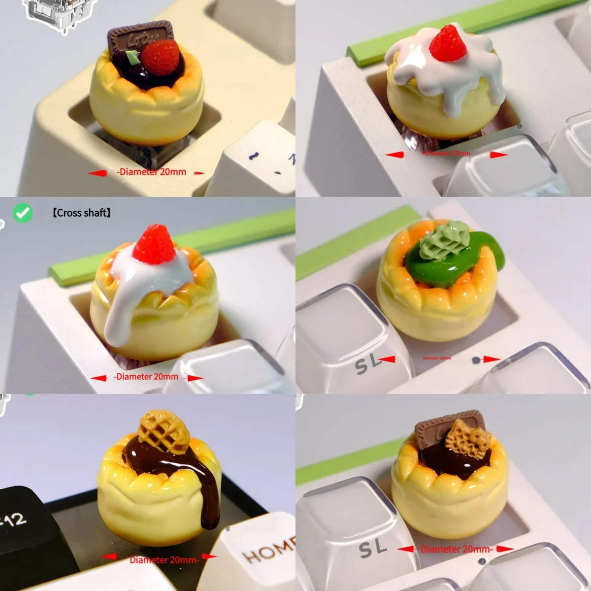 Whimsical handcrafted dessert artisan keycap, a sweet 3D miniature for your mechanical keyboard.