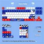 Iconic Detective Conan PBT keycaps set, shown from multiple angles. The sleek, mysterious side-printed legends glow with shine-through detail.