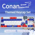 Main image of the Iconic Detective Conan PBT keycaps set, highlighting sleek side-printed, shine-through legends for a mysterious, premium look.