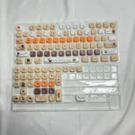 Elegant Siamese cat PBT MOA keycaps set displayed from various angles, showcasing their graceful artistry, durable PBT build, and comfortable MOA profile.