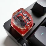 Iconic handcrafted translucent Elise spider LoL artisan resin keycap, showcasing intricate glowing dark fantasy details.