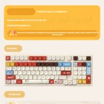 Multiple views of the Super Player gaming keycap set, displaying its vibrant retro aesthetic with playful pixel design. art and bold primary colors.