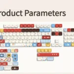 Super Player retro gaming keycap set, playfully displayed from various angles. Features vibrant primary colors and bold pixel art for a nostalgic gaming art.