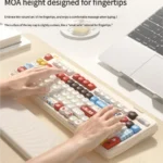 Multiple views of the Super Player gaming keycap set, displaying its vibrant retro aesthetic with playful pixel design. art and bold primary colors.