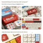 A playful collection of Super Player retro gaming keycaps set, featuring bold primary colors and pixel art, shown from multiple perspectives.