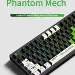 Premium Phantom Mecha PBT gaming keycaps set, featuring stealthy side-lit legends for an immersive and futuristic tactical gaming setup.