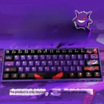 Experience premium Gengar Pearlescent PBT Keycaps set for magnetic switches, showcasing a shimmering, mischievous ghost design.