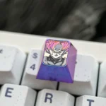 Goku Black Titanium Keycap gallery: showcasing the aerospace-grade ESC key's vibrant Super Saiyan Rose design from multiple premium angles.