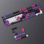Dynamic angle of graffiti keycaps set, revealing the vibrant urban street art and high-quality PBT construction of this unique set.