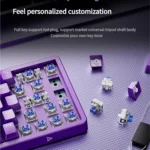 Gallery of the Hacker KB02 tri-mode gaming keyboard, revealing its hot-swappable, compact design and dynamic RGB lighting for premium customization.