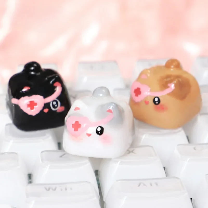 Handcrafted 3D Cat Keycaps showcasing adorable, playfully stacked sculptural cats, bringing whimsical charm to your mechanical keyboard.