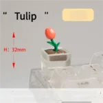 Detailed views of a handcrafted botanical art resin artisan keycap, showcasing real vibrant plants encased in clear, shimmering resin.