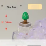 Handcrafted botanical resin artisan keycap showcasing an elegant miniature green pine tree preserved within clear resin, a unique art piece.
