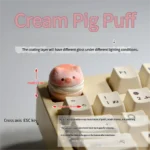 Adorable 3D handmade pig keycap showcased from various angles, highlighting its whimsical pastel design. This custom artisan keycap features a charming setup.
