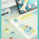 Adorable Hangyodon Clownfish PBT keycaps set in vibrant oceanic hues, showcasing playful Hangyodon and clownfish designs.