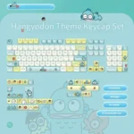 Exclusive Hangyodon Clownfish PBT keycaps set, featuring playful, vibrant orange and white clownfish art for a unique oceanic keyboard theme.
