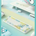 Exclusive Hangyodon Clownfish PBT keycaps set in vibrant oceanic hues, showcasing playful Hangyodon and clownfish designs.