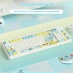 Exclusive Hangyodon Clownfish PBT keycaps set in vibrant oceanic hues, showcasing playful Hangyodon and clownfish designs.