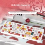 A playful Hello Kitty MOA profile keycap set featuring vibrant character art and a cute pastel aesthetic, highlighting its iconic design and smooth finish.