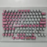 Vibrant Bocchi the Rock! backlit keycaps set displays playful anime art and illuminating four-sided translucent effects from various angles.