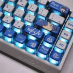 Vibrant Bocchi the Rock! Yamada Ryo four-sided backlit keycaps set, showcasing illuminating anime art for discerning keyboard enthusiasts.